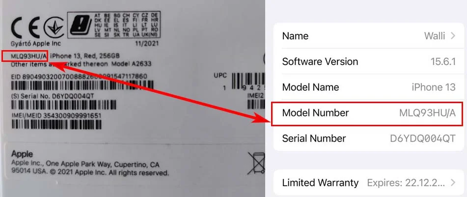 Explicación del número de modelo del iPhone de Apple 