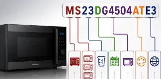 Descodificación de los números de modelo de los microondas Samsung