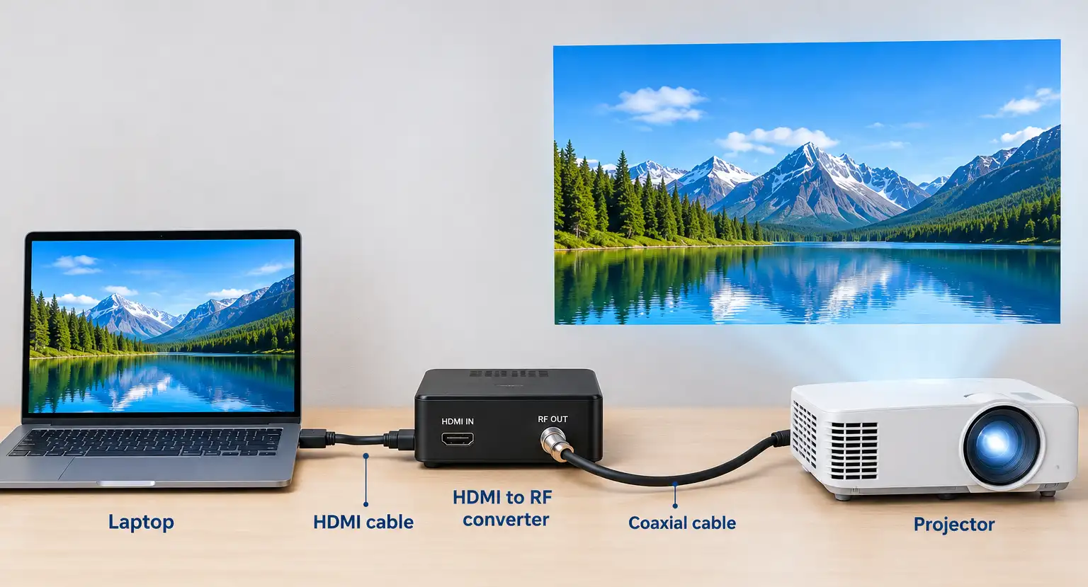 HDMI to RF coax converter