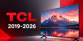 Gamas de televisores TCL por año, series de 2019 a 2026